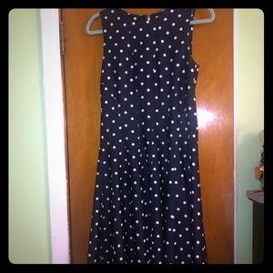 Navy and White Polka Dot Dress